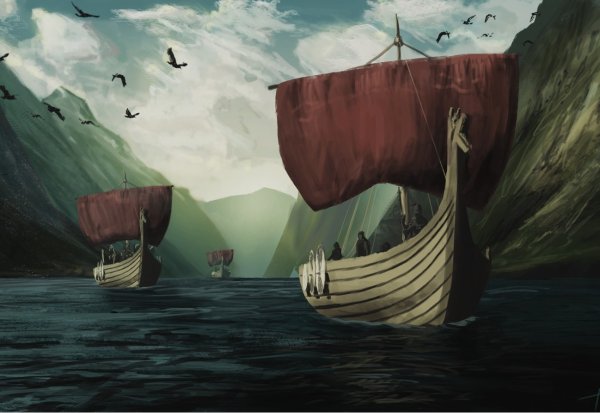 Викинги сериал Драккар арт