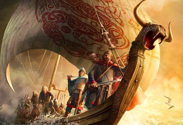 Картины в стиле викинга и чудовище