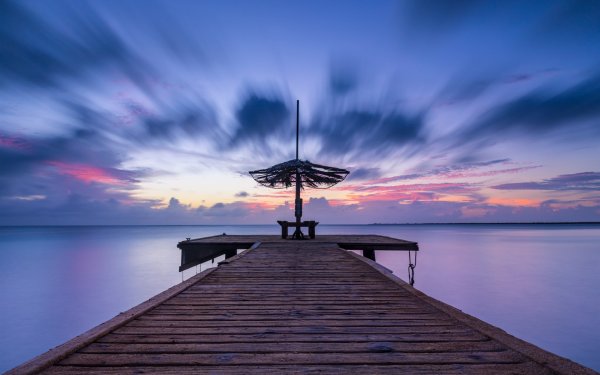 Море закат Пристань