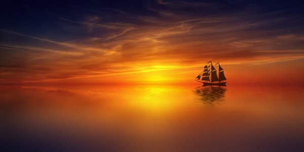 Парусник на закате