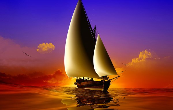 Парусник на закате