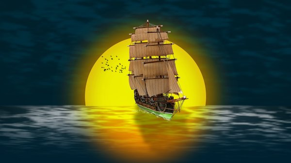 Парус на закате