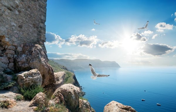 Черное море Судак пляж; море