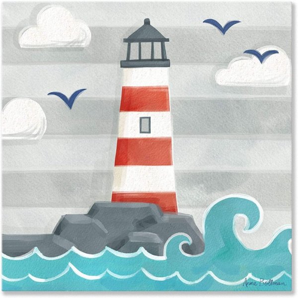 Маяк на море масло картина шторм