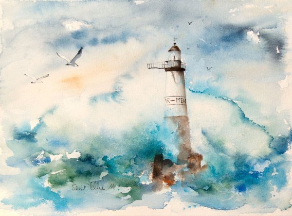 Красный Маяк в море