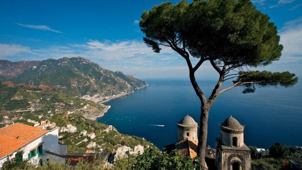 Италия Позитано вид с террасы на море