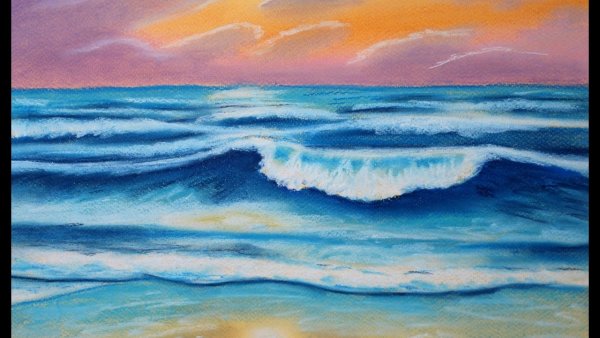 Рисование морской пейзаж