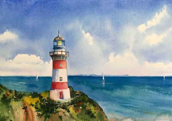 Никодимский Маяк акварель
