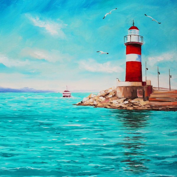 Живопись акрил Маяк