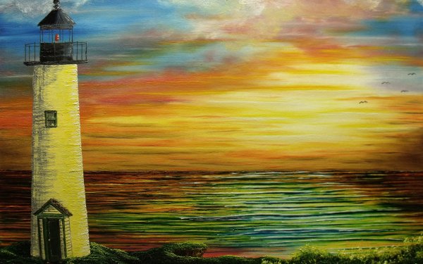 Пластилиновая живопись морской пейзаж