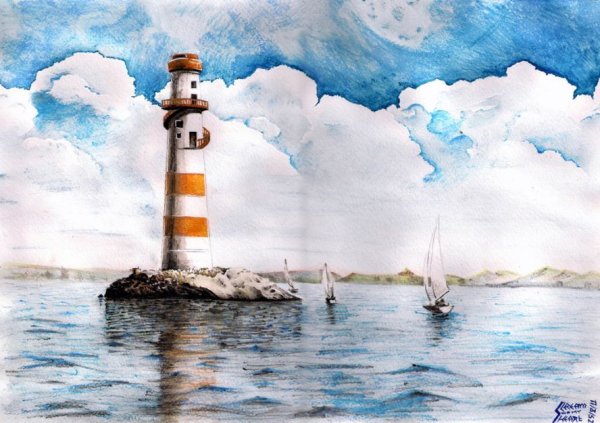 Пейзаж с маяком