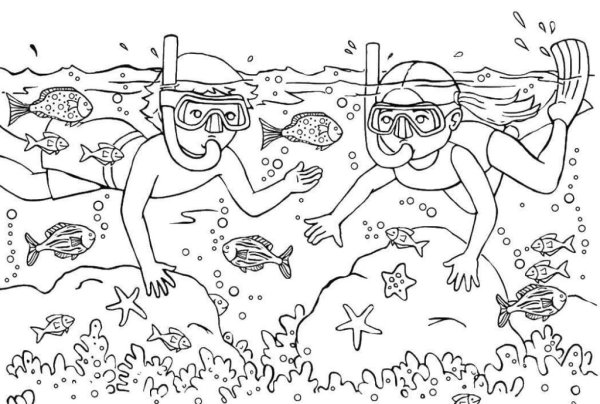 Водолаз карикатура