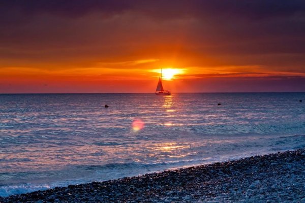 Закат на море