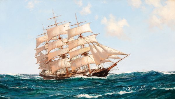 Парусник в океане