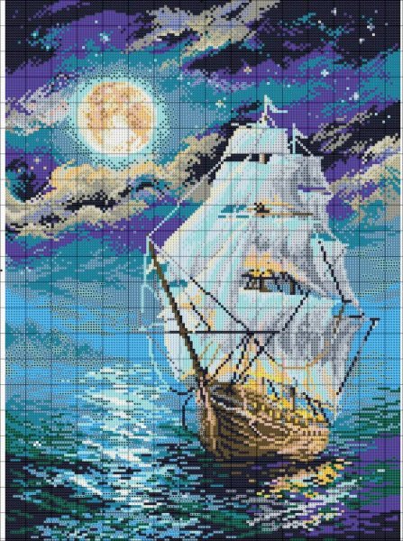 Ночной морской пейзаж Матренин Посад