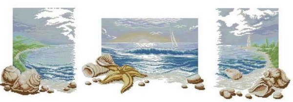 Вышивка морской пейзаж