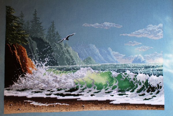 Вышивка крестом на берегу моря