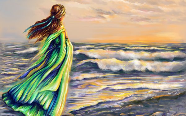 Женщина на море