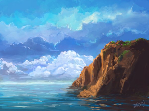 Цифровая живопись море