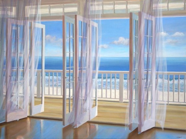 Вид из окна на море шторы