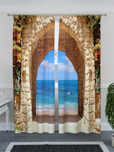 Тюль морская тематика