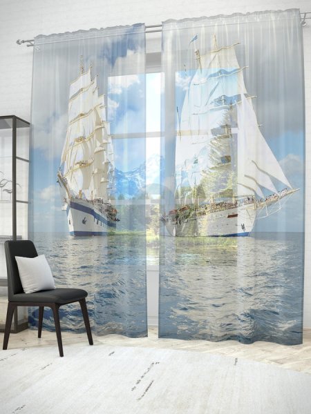 Шторы с видом на море