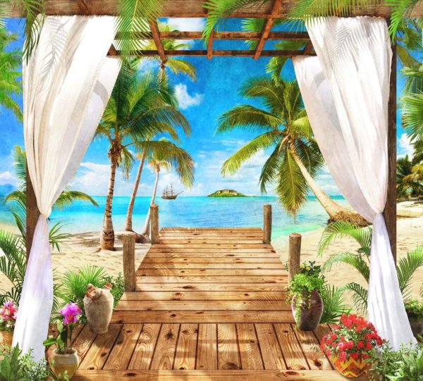 Фотошторы вид на море