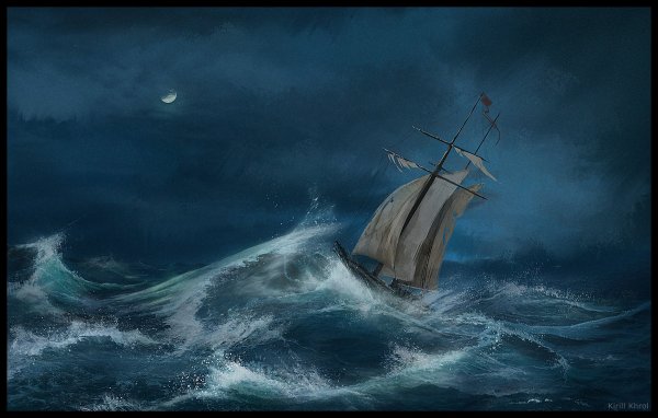 Парусник в шторм