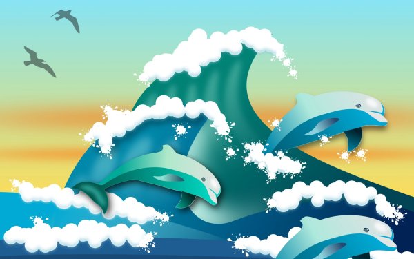 Волны дети на море