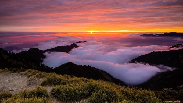 Вид с горы рассвет