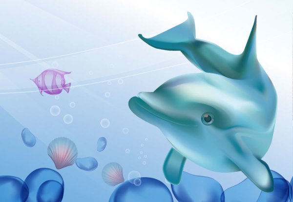 Дельфин рисунок