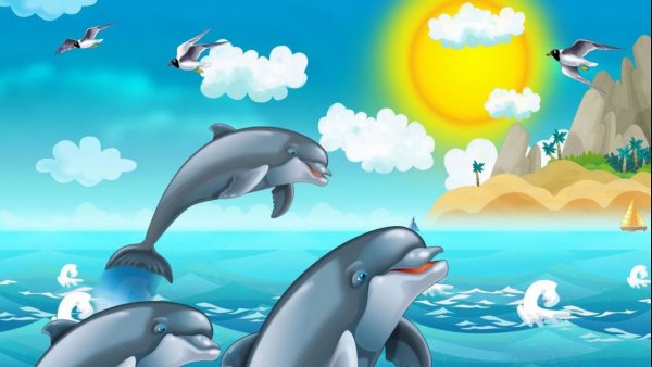 Дельфин дети фон