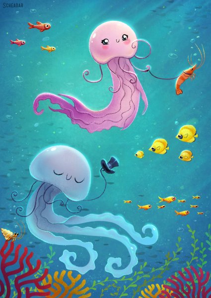 Медуза мультяшный