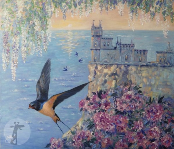 Ласточка на лету