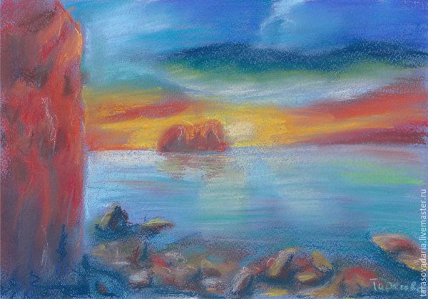 Море пастелью сухой