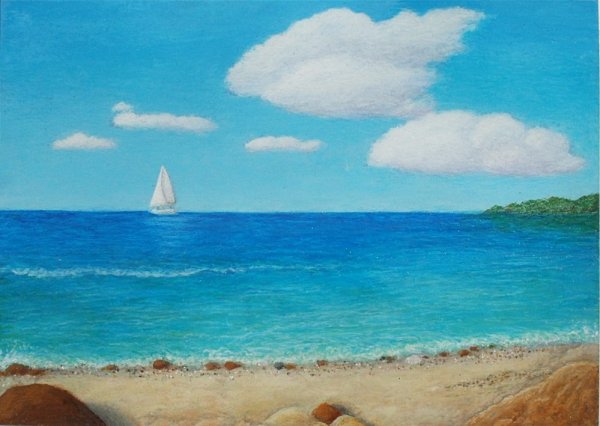 Морские пейзажи в пастельных