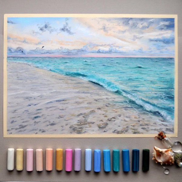 Радуга сухой пастелью