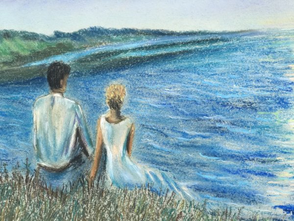 Пейзаж пастелью море