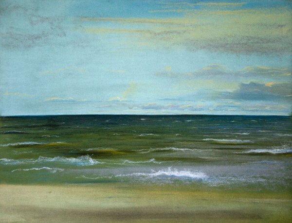 Морской пейзаж в пастельных тонах фото