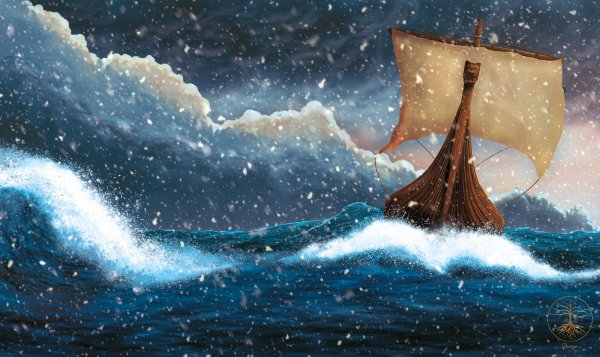 Бушующее море арт