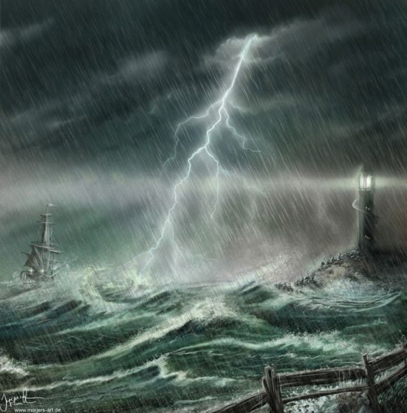 Энди Симмонс пейзаж море шторм