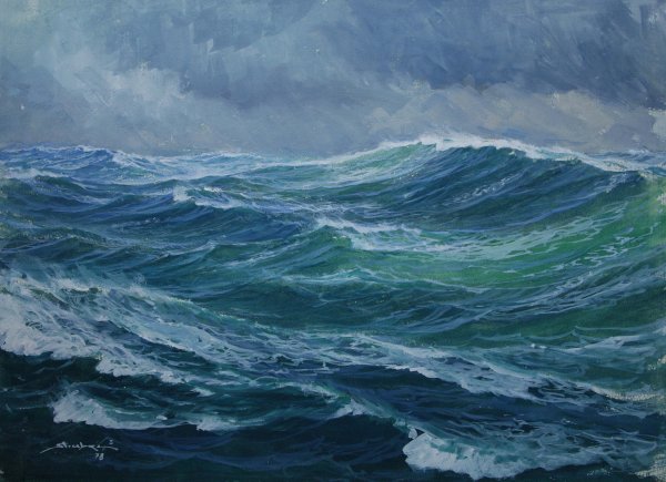 Картина шторм на море