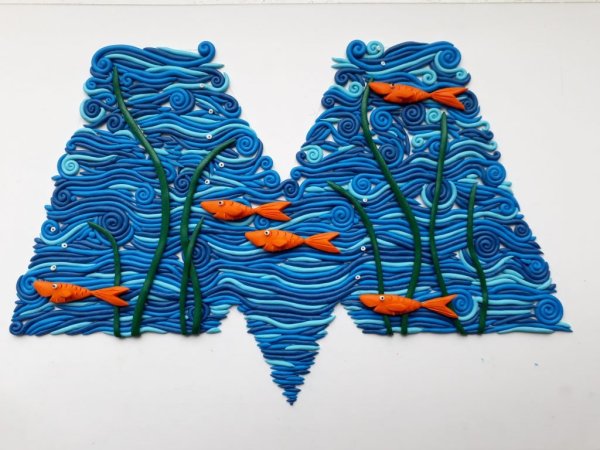 Панно из пластилина на картоне