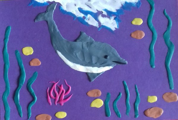 Пластилинография Дельфин