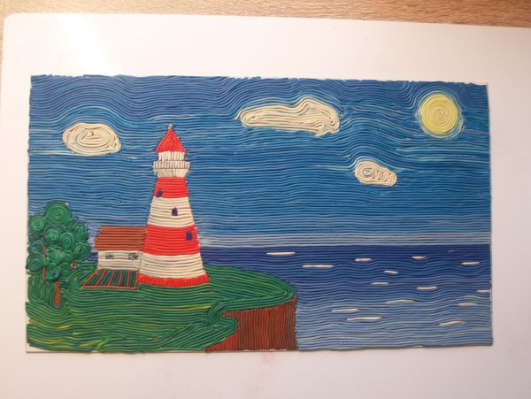 Морской пейзаж пластилином