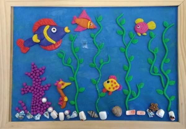 Пластилинография для детей Морское дно