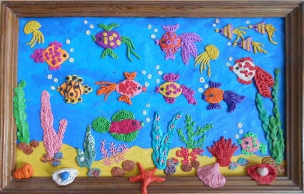 Пластилинография для детей Морское дно