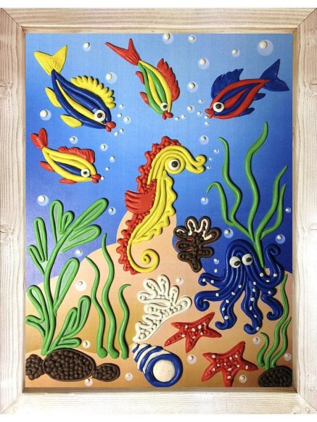 Пластилинография для детей Морское дно