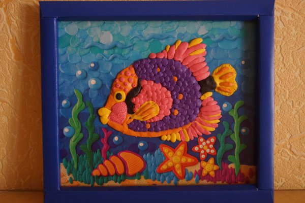 Золотая рыбка техника пластилинография