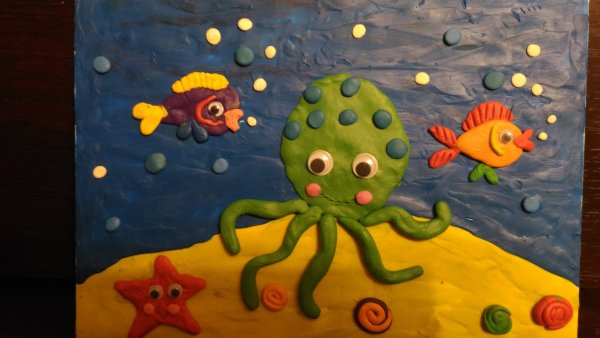 Рисование пластилином для детей